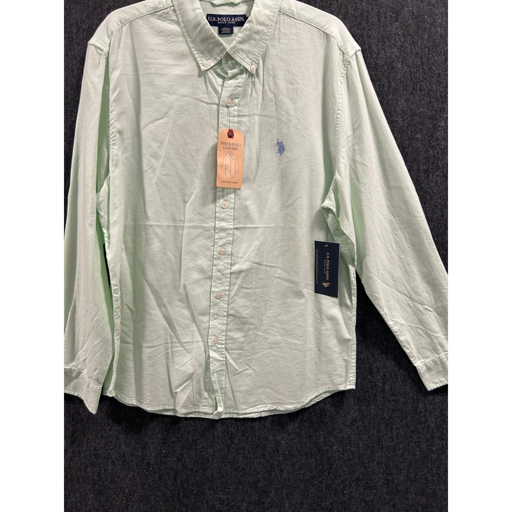 U.S. Polo Assn. Oxford Shirt Mens Large Green New Weekend Long Sleeve